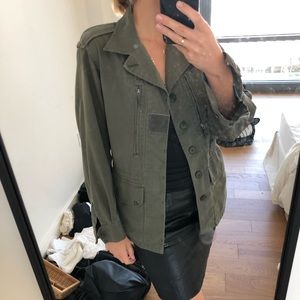 Green military jacket